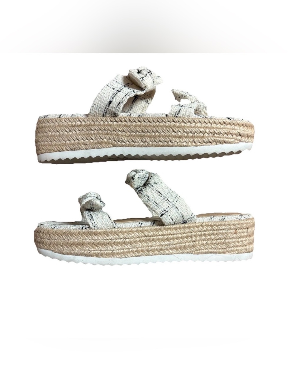 Stuart Weitzman Bandeau Striped Bow Espadrille Sandal Sz 7.5? - Picture 3 of 11